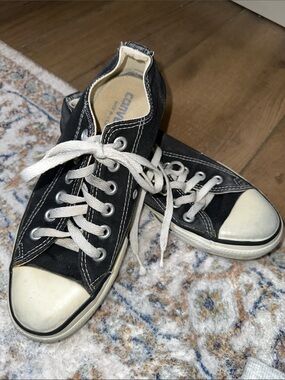 Converse Kids Black Canvas Low-Top Sneakers with White Accents